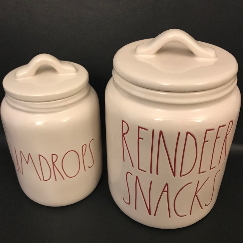 Rae Dunn Reindeer Snacks & Gumdrops Canisters